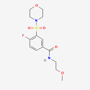 4-fluoro-N-(2-methoxyethyl)-3-(4-morpholinylsulfonyl)benzamide