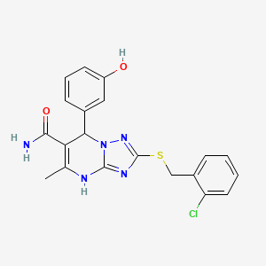 2-[(2-chlorobenzyl)thio]-7-(3-hydroxyphenyl)-5-methyl-4,7-dihydro[1,2,4]triazolo[1,5-a]pyrimidine-6-carboxamide