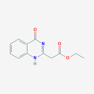 molecular formula C12H12N2O3 B493938 Ethyl 2-(4-oxo-3,4-dihydroquinazolin-2-yl)acetate CAS No. 21419-63-6