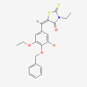 5-[4-(benzyloxy)-3-bromo-5-ethoxybenzylidene]-3-ethyl-2-thioxo-1,3-thiazolidin-4-one