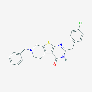 11-Benzyl-5-[(4-chlorophenyl)methyl]-8-thia-4,6,11-triazatricyclo[7.4.0.02,7]trideca-1(9),2(7),5-trien-3-one