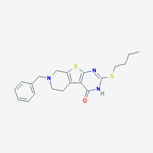 molecular formula C20H23N3OS2 B493940 11-Benzyl-5-butylsulfanyl-8-thia-4,6,11-triazatricyclo[7.4.0.02,7]trideca-1(9),2(7),5-trien-3-one 