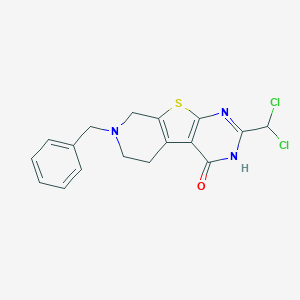 molecular formula C17H15Cl2N3OS B493941 7-benzyl-2-(dichloromethyl)-5,6,7,8-tetrahydropyrido[4',3':4,5]thieno[2,3-d]pyrimidin-4(3H)-one 