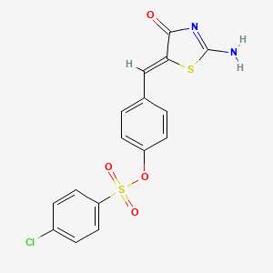 4-[(2-imino-4-oxo-1,3-thiazolidin-5-ylidene)methyl]phenyl 4-chlorobenzenesulfonate