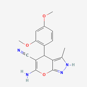 6-amino-4-(2,4-dimethoxyphenyl)-3-methyl-1,4-dihydropyrano[2,3-c]pyrazole-5-carbonitrile