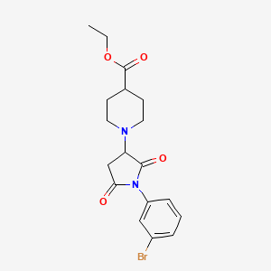 ethyl 1-[1-(3-bromophenyl)-2,5-dioxo-3-pyrrolidinyl]-4-piperidinecarboxylate