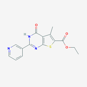 ethyl 5-methyl-4-oxo-2-pyridin-3-yl-3H-thieno[2,3-d]pyrimidine-6-carboxylate