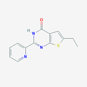 molecular formula C13H11N3OS B493952 6-ethyl-2-(2-pyridinyl)thieno[2,3-d]pyrimidin-4(3H)-one CAS No. 724745-45-3