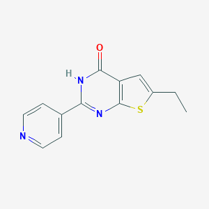 molecular formula C13H11N3OS B493953 6-ethyl-2-(4-pyridinyl)thieno[2,3-d]pyrimidin-4(3H)-one CAS No. 724745-48-6