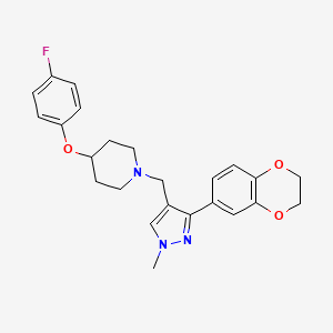 1-{[3-(2,3-dihydro-1,4-benzodioxin-6-yl)-1-methyl-1H-pyrazol-4-yl]methyl}-4-(4-fluorophenoxy)piperidine