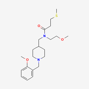 molecular formula C21H34N2O3S B4939588 N-{[1-(2-methoxybenzyl)-4-piperidinyl]methyl}-N-(2-methoxyethyl)-3-(methylthio)propanamide 