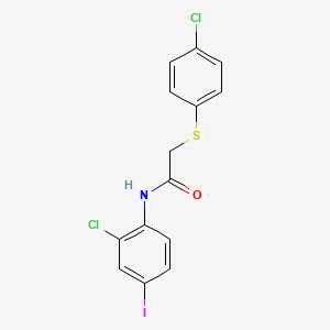 molecular formula C14H10Cl2INOS B4939599 N-(2-chloro-4-iodophenyl)-2-[(4-chlorophenyl)sulfanyl]acetamide 