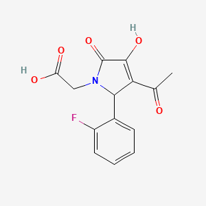 [3-acetyl-2-(2-fluorophenyl)-4-hydroxy-5-oxo-2,5-dihydro-1H-pyrrol-1-yl]acetic acid