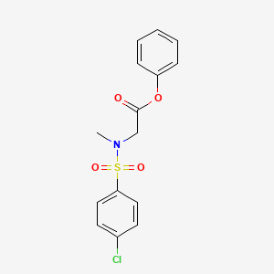 molecular formula C15H14ClNO4S B4939624 Phenyl 2-[(4-chlorophenyl)sulfonyl-methylamino]acetate 