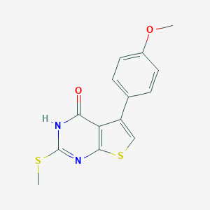 molecular formula C14H12N2O2S2 B493963 5-(4-methoxyphenyl)-2-(methylsulfanyl)thieno[2,3-d]pyrimidin-4(3H)-one 