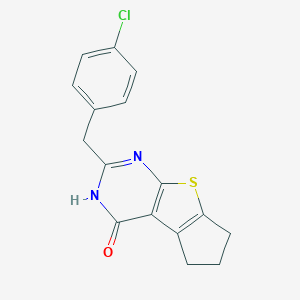 2-(4-chlorobenzyl)-3,5,6,7-tetrahydro-4H-cyclopenta[4,5]thieno[2,3-d]pyrimidin-4-one