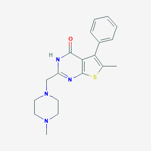 molecular formula C19H22N4OS B493970 6-methyl-2-[(4-methyl-1-piperazinyl)methyl]-5-phenylthieno[2,3-d]pyrimidin-4(3H)-one 