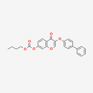 3-(4-biphenylyloxy)-4-oxo-4H-chromen-7-yl butyl carbonate