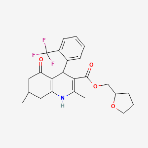 Tetrahydrofuran-2-ylmethyl 2,7,7-trimethyl-5-oxo-4-[2-(trifluoromethyl)phenyl]-1,4,5,6,7,8-hexahydroquinoline-3-carboxylate