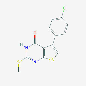 molecular formula C13H9ClN2OS2 B493973 5-(4-chlorophenyl)-2-(methylsulfanyl)thieno[2,3-d]pyrimidin-4(3H)-one 