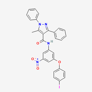 N-[3-(4-iodophenoxy)-5-nitrophenyl]-5-methyl-1,3-diphenyl-1H-pyrazole-4-carboxamide