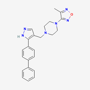 3-methyl-4-[4-[[5-(4-phenylphenyl)-1H-pyrazol-4-yl]methyl]piperazin-1-yl]-1,2,5-oxadiazole