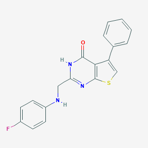 2-[(4-fluoroanilino)methyl]-5-phenylthieno[2,3-d]pyrimidin-4(3H)-one