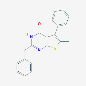 molecular formula C20H16N2OS B493984 2-benzyl-6-methyl-5-phenylthieno[2,3-d]pyrimidin-4(3H)-one 