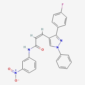 molecular formula C24H17FN4O3 B4939868 (Z)-3-[3-(4-fluorophenyl)-1-phenylpyrazol-4-yl]-N-(3-nitrophenyl)prop-2-enamide 