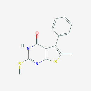 molecular formula C14H12N2OS2 B493988 6-methyl-2-(methylsulfanyl)-5-phenylthieno[2,3-d]pyrimidin-4(3H)-one 
