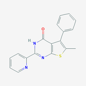 molecular formula C18H13N3OS B493992 6-methyl-5-phenyl-2-pyridin-2-yl-3H-thieno[2,3-d]pyrimidin-4-one CAS No. 724746-07-0