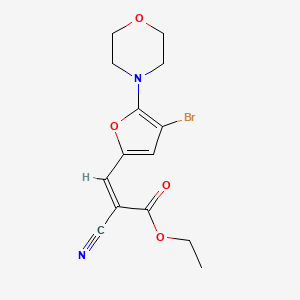 ethyl 3-[4-bromo-5-(4-morpholinyl)-2-furyl]-2-cyanoacrylate
