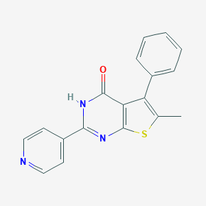 molecular formula C18H13N3OS B493994 6-methyl-5-phenyl-2-(4-pyridinyl)thieno[2,3-d]pyrimidin-4(3H)-one CAS No. 724746-13-8