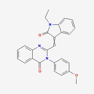 2-[(1-ethyl-2-oxo-1,2-dihydro-3H-indol-3-ylidene)methyl]-3-(4-methoxyphenyl)-4(3H)-quinazolinone
