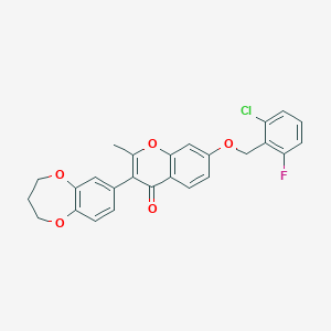 7-[(2-chloro-6-fluorobenzyl)oxy]-3-(3,4-dihydro-2H-1,5-benzodioxepin-7-yl)-2-methyl-4H-chromen-4-one