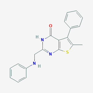 molecular formula C20H17N3OS B493996 2-(anilinomethyl)-6-methyl-5-phenylthieno[2,3-d]pyrimidin-4(3H)-one 