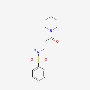 N-[3-(4-methyl-1-piperidinyl)-3-oxopropyl]benzenesulfonamide