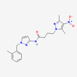 4-(3,5-Dimethyl-4-nitro-1H-pyrazol-1-YL)-N-{1-[(2-methylphenyl)methyl]-1H-pyrazol-3-YL}butanamide