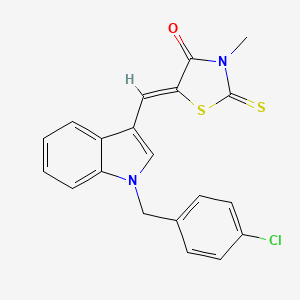 5-{[1-(4-chlorobenzyl)-1H-indol-3-yl]methylene}-3-methyl-2-thioxo-1,3-thiazolidin-4-one
