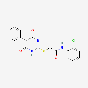 molecular formula C18H14ClN3O3S B4940019 N-(2-chlorophenyl)-2-[(4,6-dioxo-5-phenyl-1,4,5,6-tetrahydro-2-pyrimidinyl)thio]acetamide 