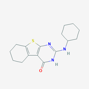 molecular formula C16H21N3OS B494006 2-(cyclohexylamino)-5,6,7,8-tetrahydro[1]benzothieno[2,3-d]pyrimidin-4(3H)-one 
