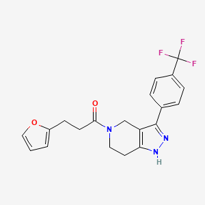 5-[3-(2-furyl)propanoyl]-3-[4-(trifluoromethyl)phenyl]-4,5,6,7-tetrahydro-1H-pyrazolo[4,3-c]pyridine