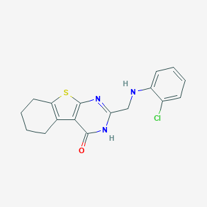 molecular formula C17H16ClN3OS B494007 2-[(2-chloroanilino)methyl]-5,6,7,8-tetrahydro[1]benzothieno[2,3-d]pyrimidin-4(3H)-one 