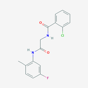 molecular formula C16H14ClFN2O2 B4940075 2-chloro-N-{2-[(5-fluoro-2-methylphenyl)amino]-2-oxoethyl}benzamide 