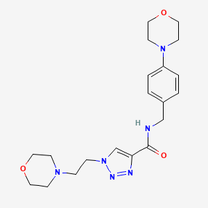 molecular formula C20H28N6O3 B4940079 N-[4-(4-morpholinyl)benzyl]-1-[2-(4-morpholinyl)ethyl]-1H-1,2,3-triazole-4-carboxamide 