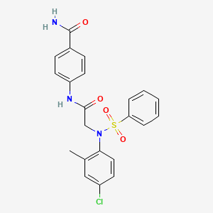 4-{[N-(4-chloro-2-methylphenyl)-N-(phenylsulfonyl)glycyl]amino}benzamide