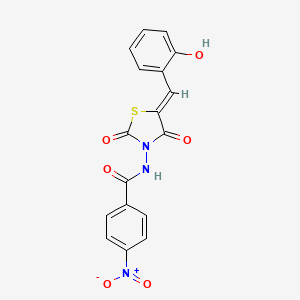 molecular formula C17H11N3O6S B4940127 N-[5-(2-hydroxybenzylidene)-2,4-dioxo-1,3-thiazolidin-3-yl]-4-nitrobenzamide 