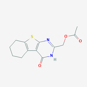 molecular formula C13H14N2O3S B494013 (4-Oxo-3,4,5,6,7,8-hexahydro[1]benzothieno[2,3-d]pyrimidin-2-yl)methyl acetate 