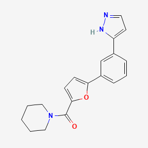 1-{5-[3-(1H-pyrazol-3-yl)phenyl]-2-furoyl}piperidine