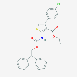 molecular formula C28H22ClNO4S B494015 ethyl 4-(4-chlorophenyl)-2-{[(9H-fluoren-9-ylmethoxy)carbonyl]amino}-3-thiophenecarboxylate 